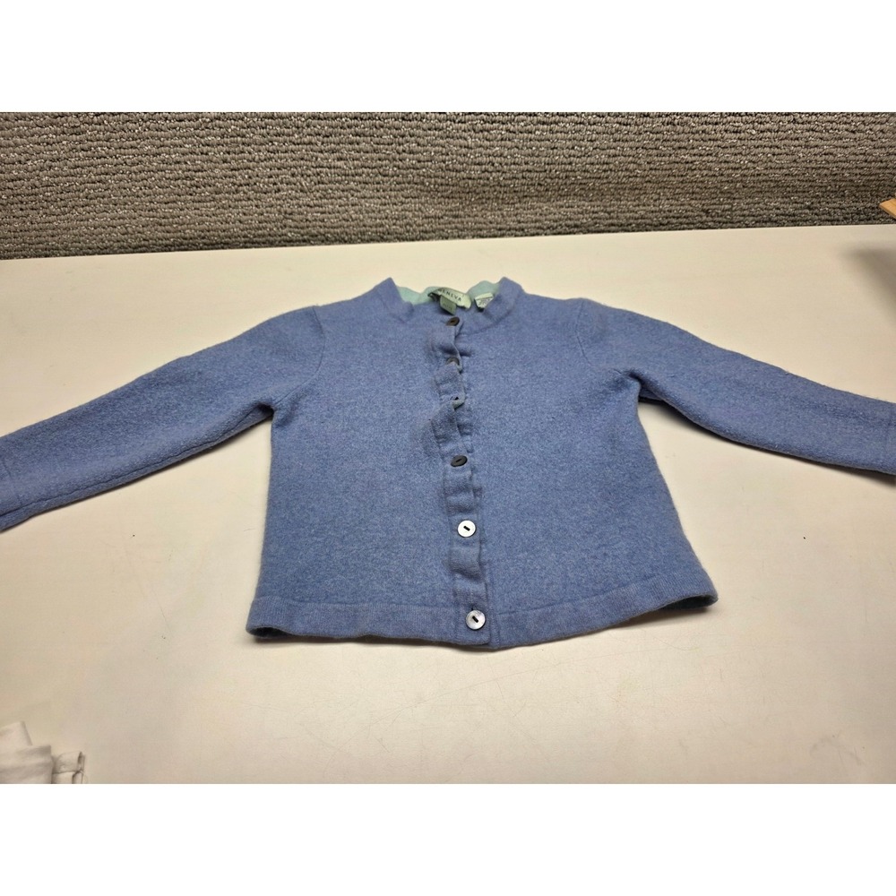 Geneva Kids Blue 100% Cashmere Button Front‎ Cardigan Sweater PS Petite Small